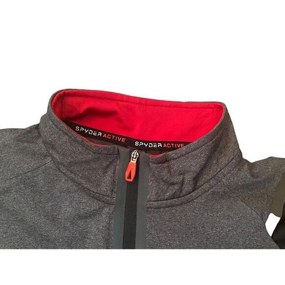 NWT Spyder Active Zip Black Red Long Sleeve Athletic Large Breathable Quick Dry - Picture 7 of 11